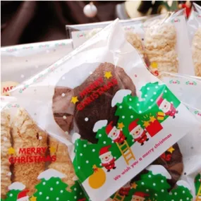 100Pcs Christmas Biscuit Candy Gift Cookie Sweet Present Bag