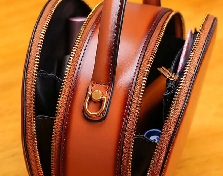 Bee Leather Circle Bag Crossbody Bags Shoulder Bag Purses for Women