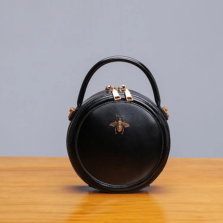 Bee Leather Circle Bag Crossbody Bags Shoulder Bag Purses for Women