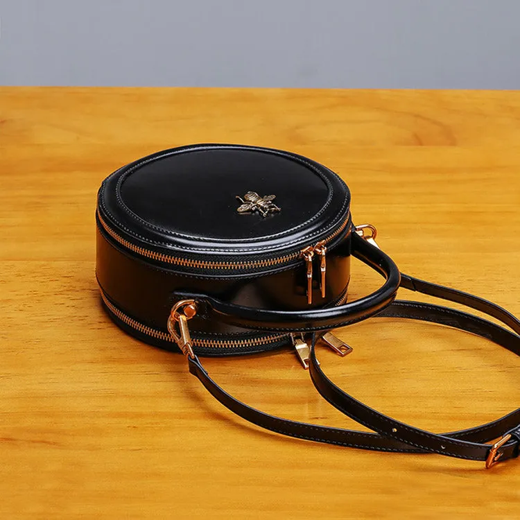 Bee Leather Circle Bag Crossbody Bags Shoulder Bag Purses for Women