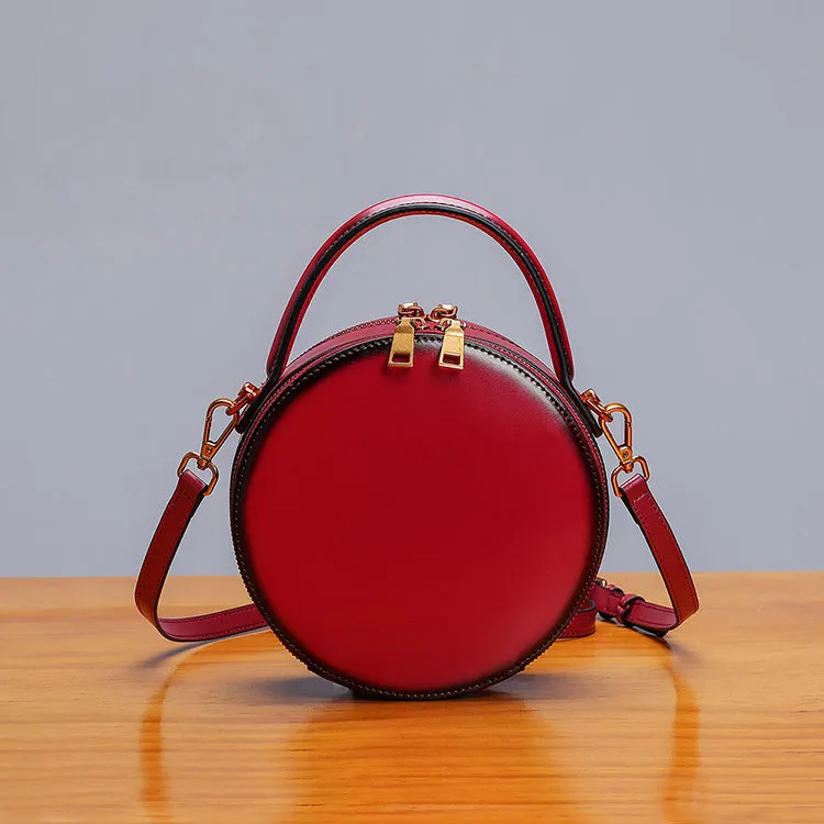Bee Leather Circle Bag Crossbody Bags Shoulder Bag Purses for Women