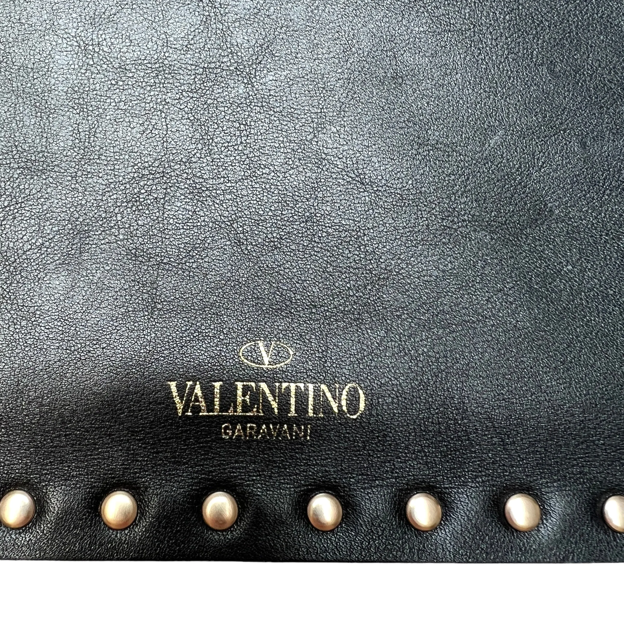 Black Leather Studded Clutch