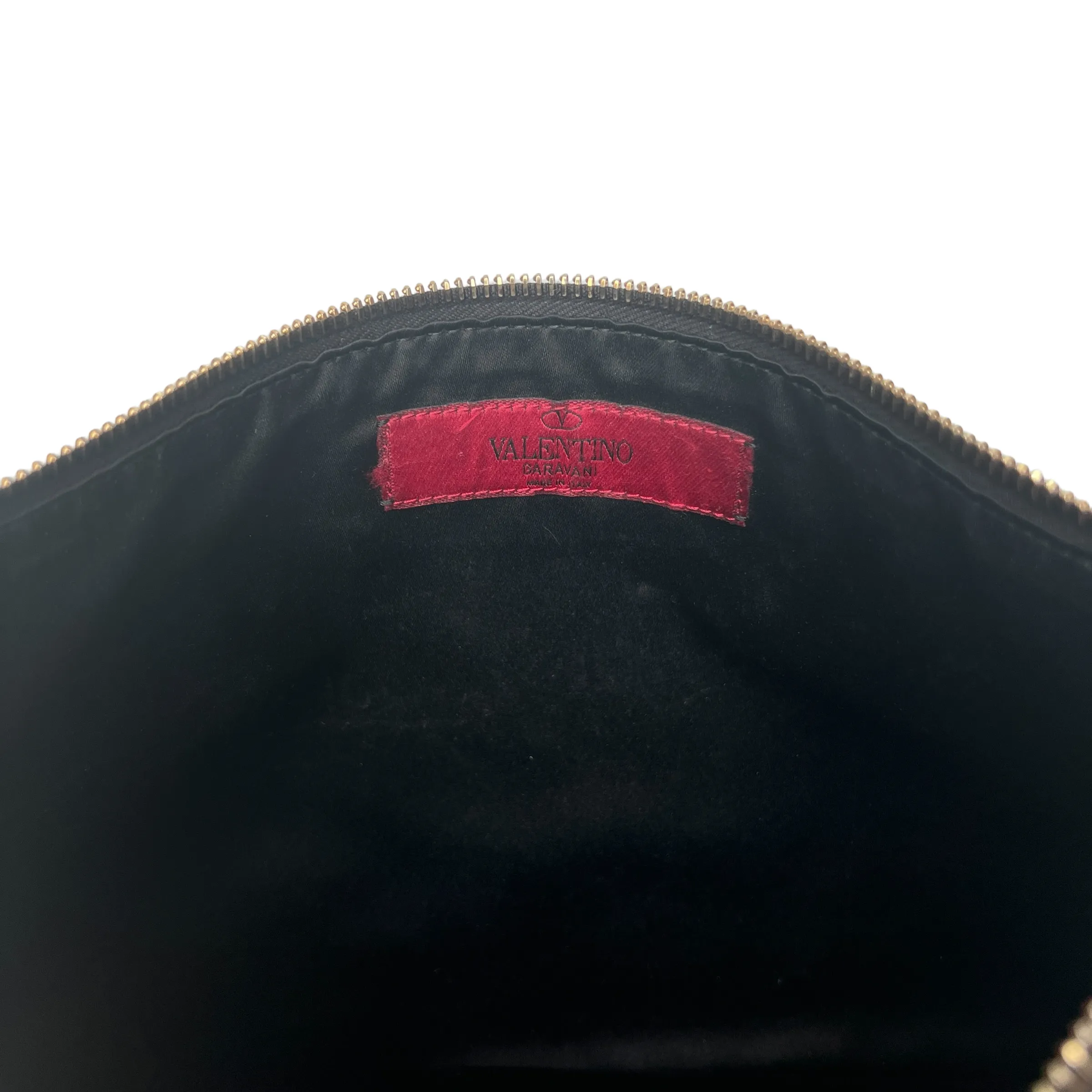 Black Leather Studded Clutch