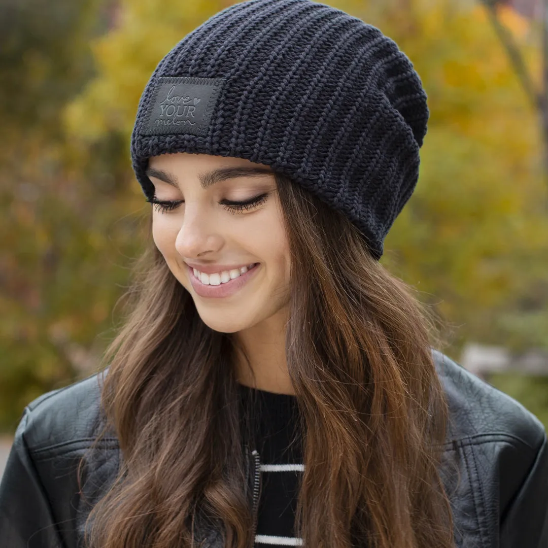 Black Monochrome Beanie