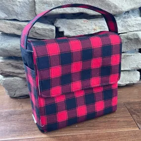 Buffalo Plaid Large Boxy Insulated Lunch Bag
