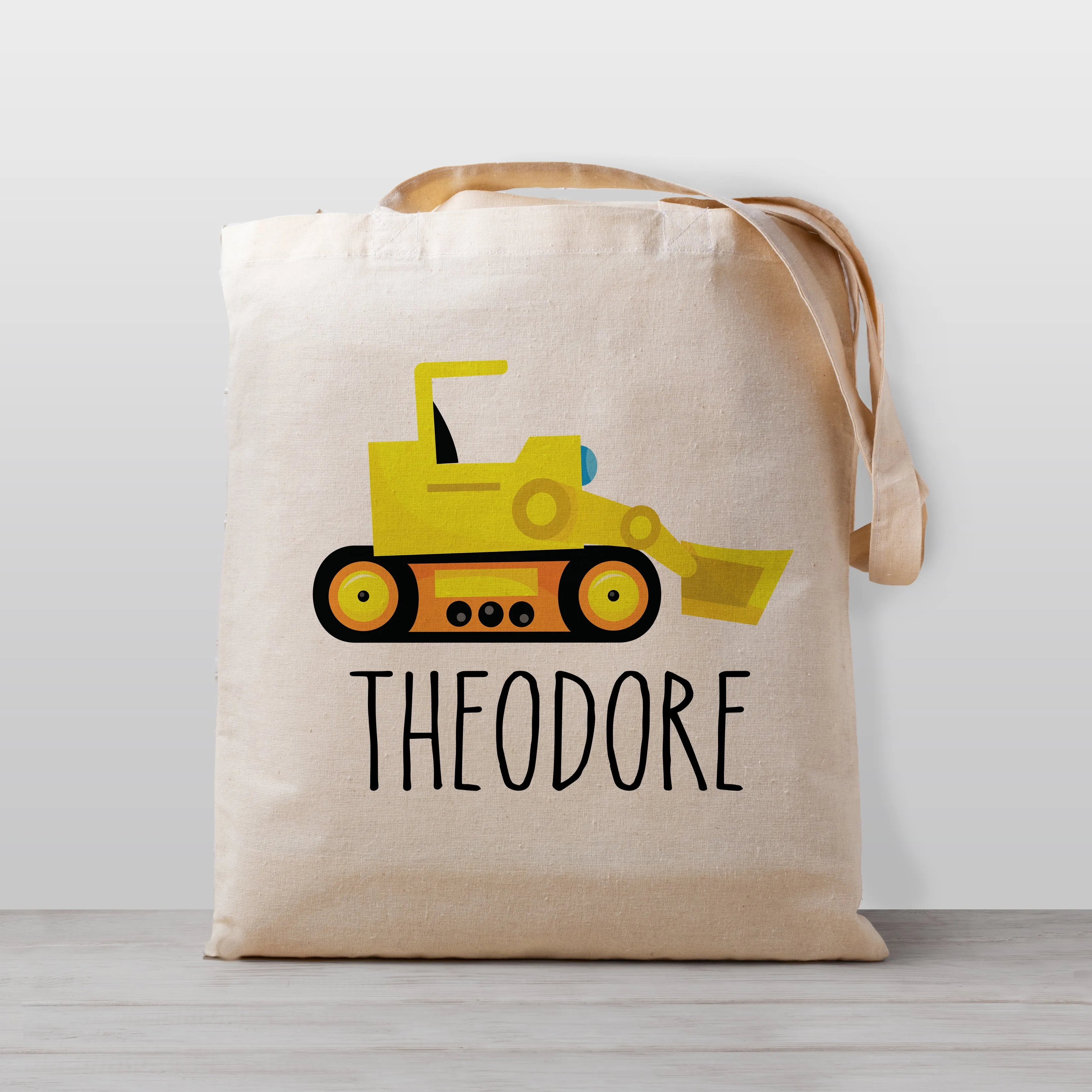 Bulldozer Personalized Tote Bag