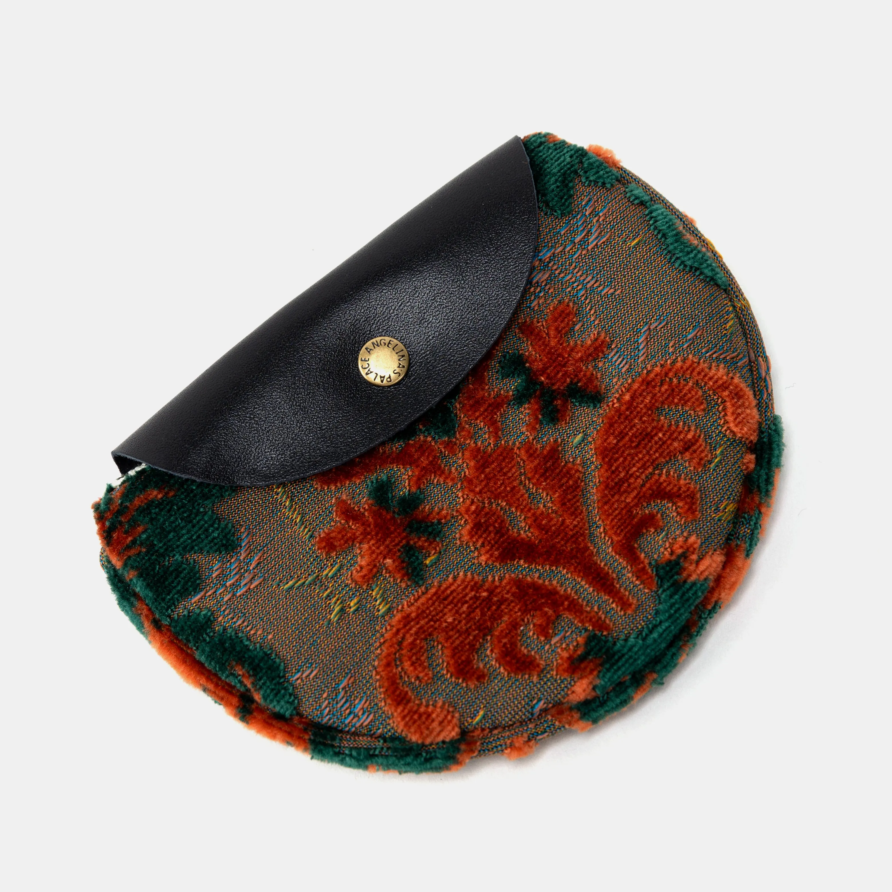 Burnout Velvet Revival Jade Flap Coin Purse