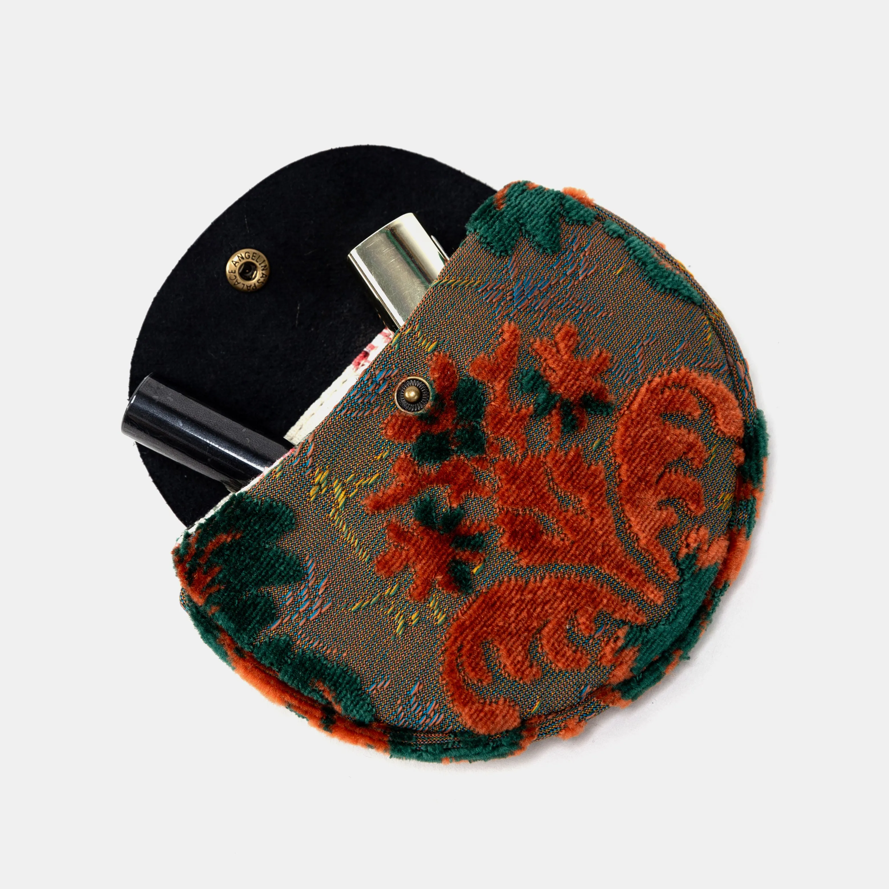 Burnout Velvet Revival Jade Flap Coin Purse