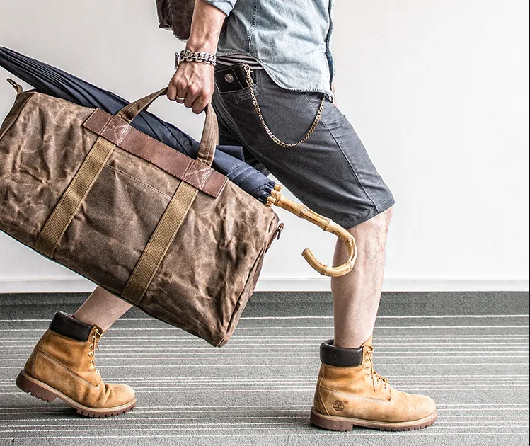 Canvas Mens Cool Weekender Bag Travel Bag Duffle Bags Overnight Bag Holdall Bag for men