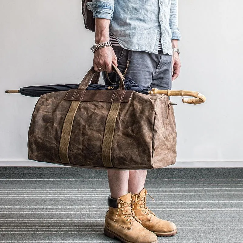 Canvas Mens Cool Weekender Bag Travel Bag Duffle Bags Overnight Bag Holdall Bag for men