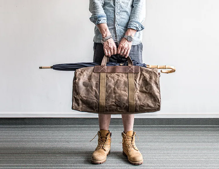 Canvas Mens Cool Weekender Bag Travel Bag Duffle Bags Overnight Bag Holdall Bag for men