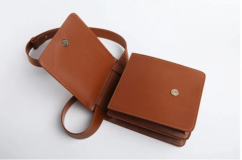 Chic Womens Flap Bag Leather Satchel Bag Crossbody Bags for Women