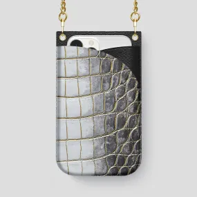 Crossbody Bag For iPhone 15 Pro Max In Himalayan Crocodile