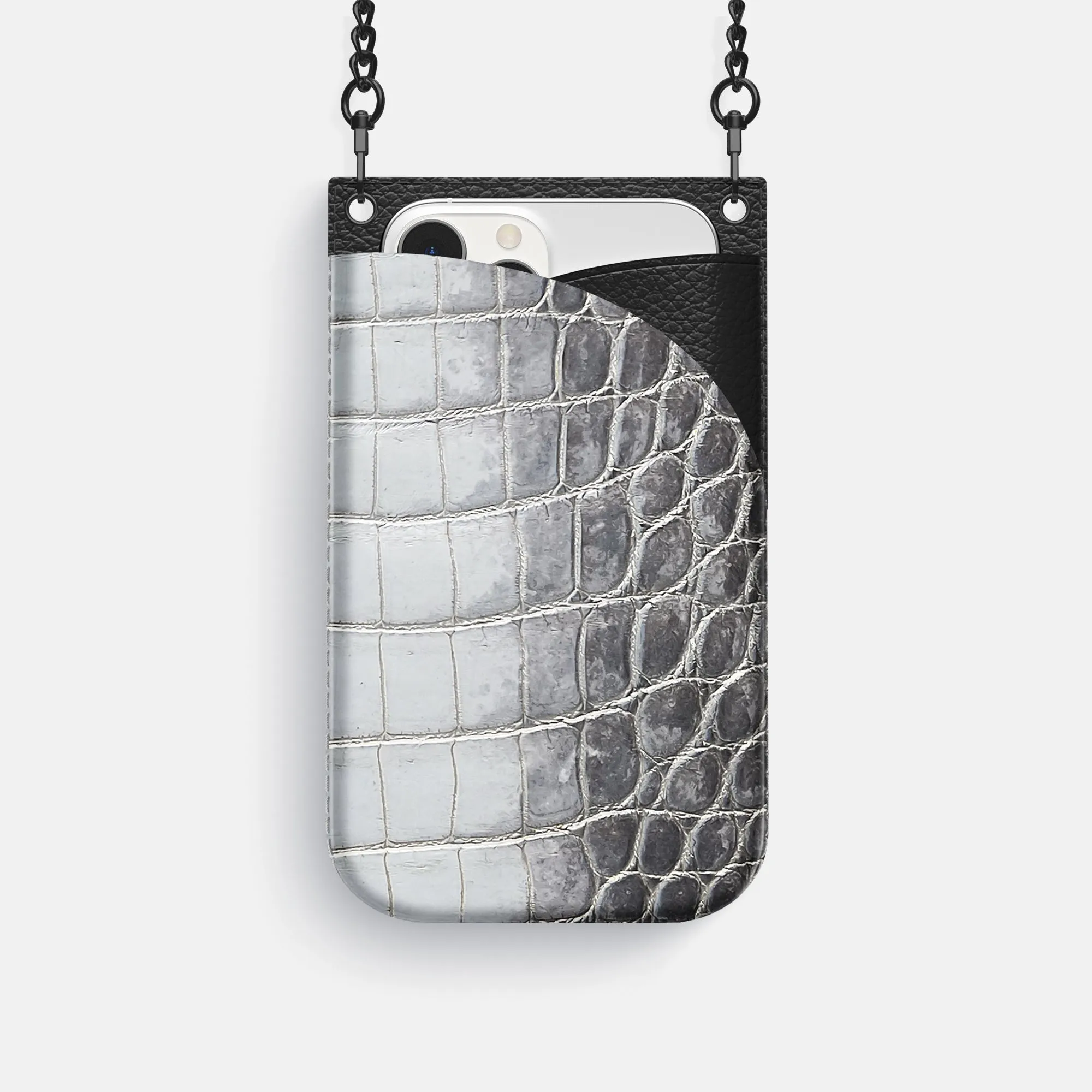 Crossbody Bag For iPhone 16 Pro In Himalayan Crocodile
