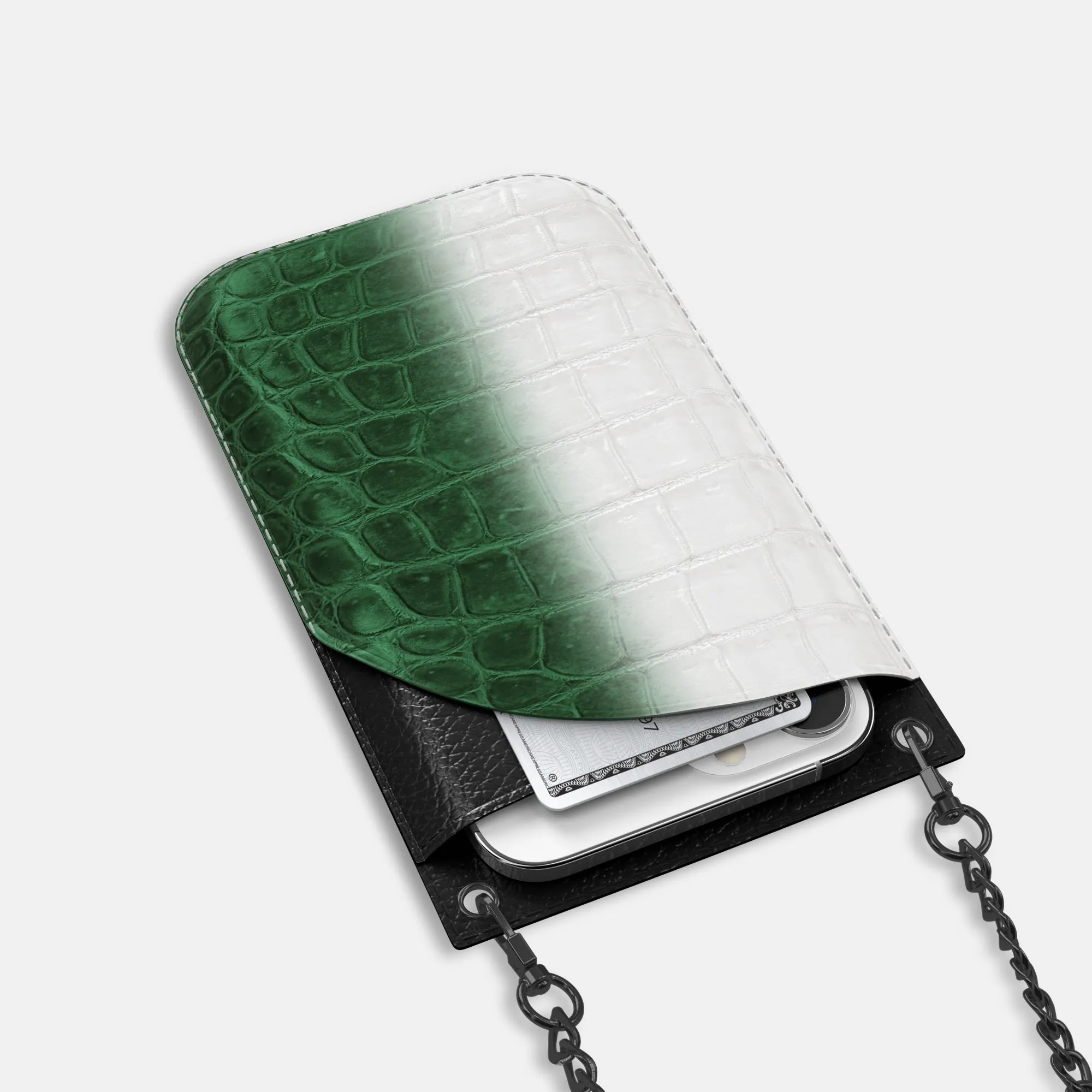 Crossbody Bag For iPhone 16 Pro In Himalayan Crocodile