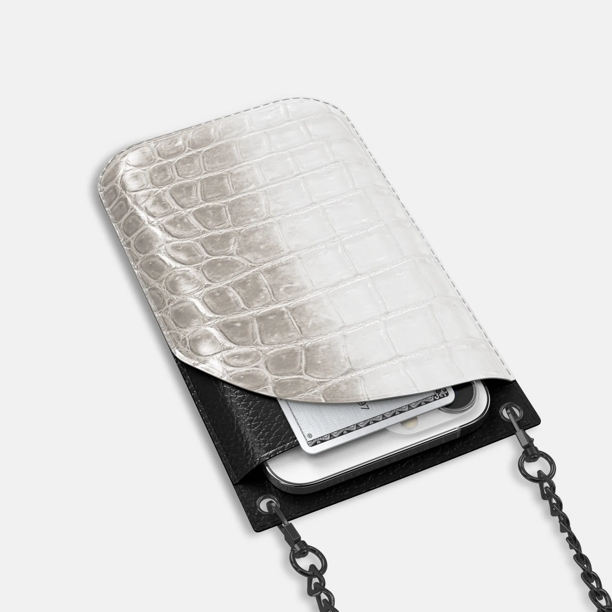 Crossbody Bag For iPhone 16 Pro In Himalayan Crocodile