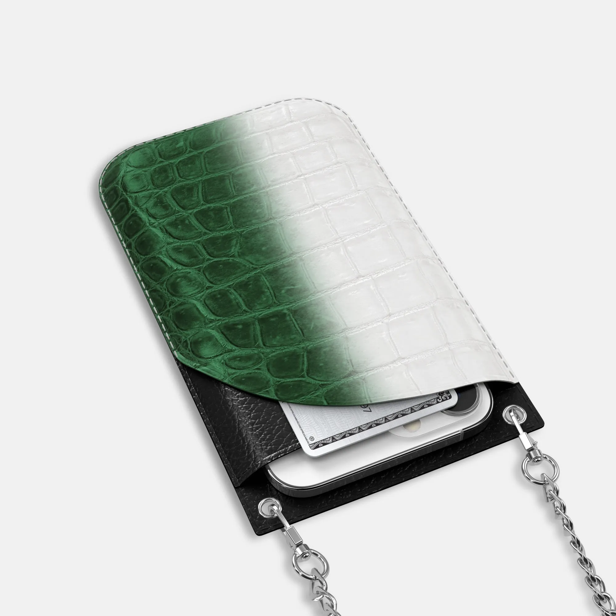 Crossbody Bag For iPhone 16 Pro In Himalayan Crocodile