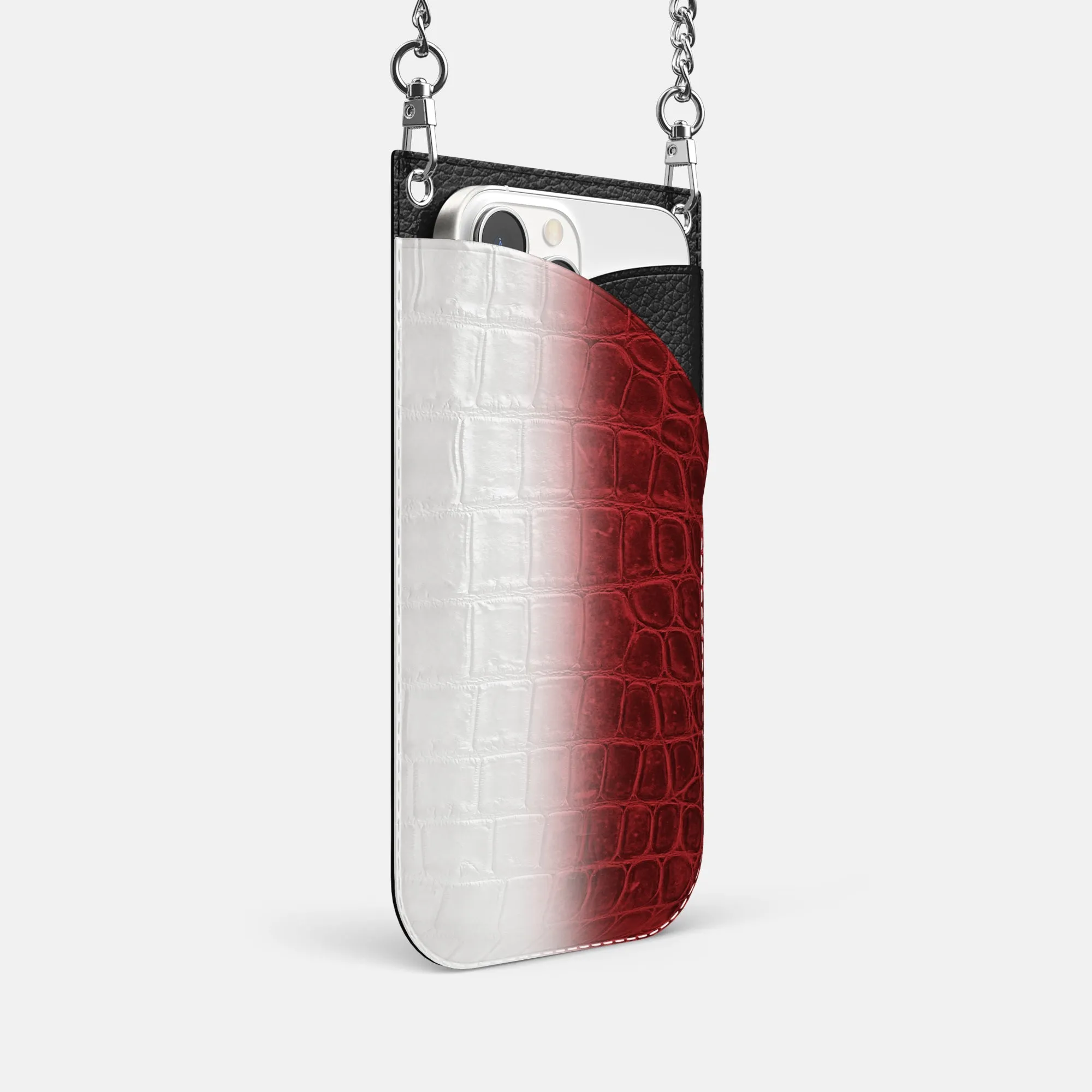 Crossbody Bag For iPhone 16 Pro In Himalayan Crocodile