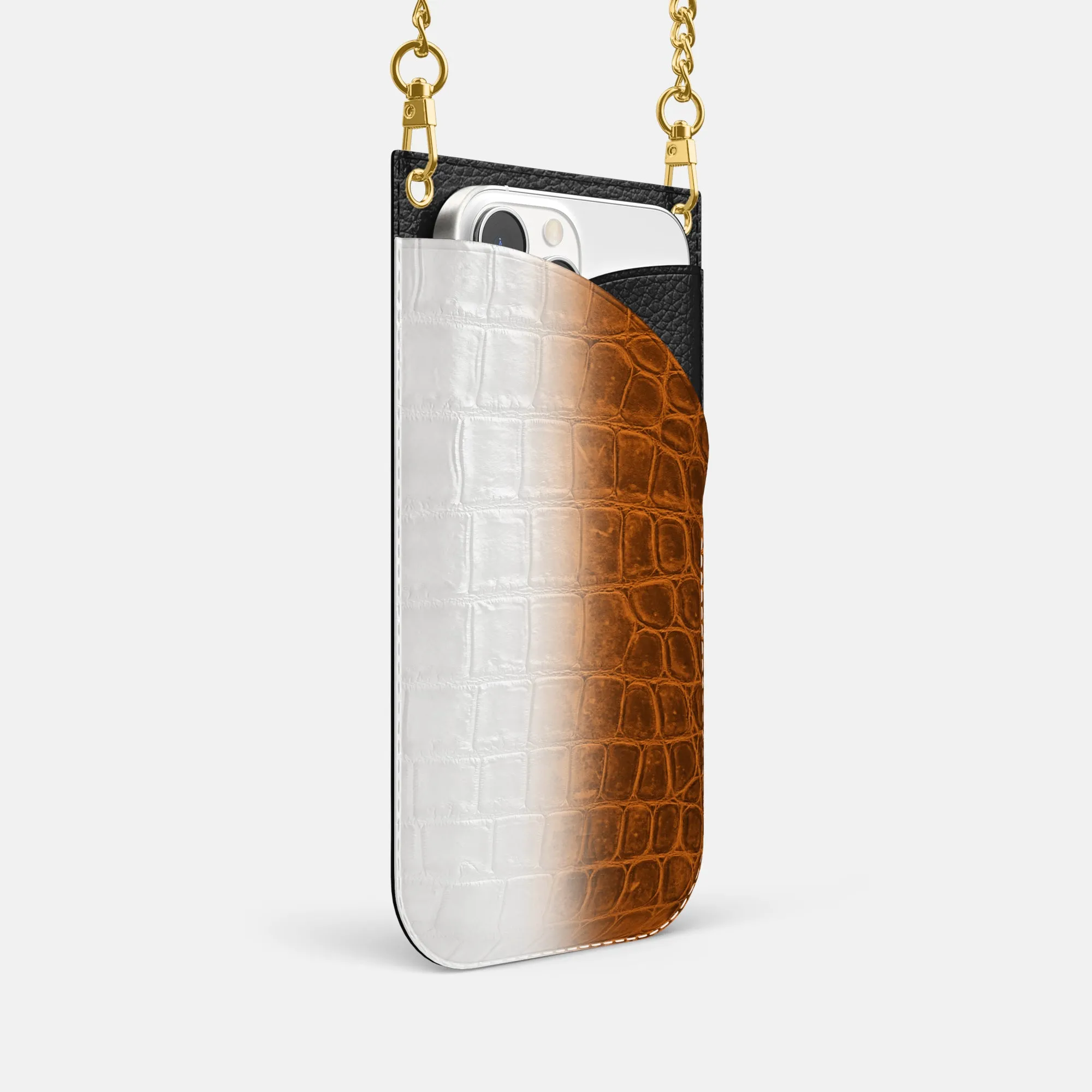 Crossbody Bag For iPhone 16 Pro In Himalayan Crocodile