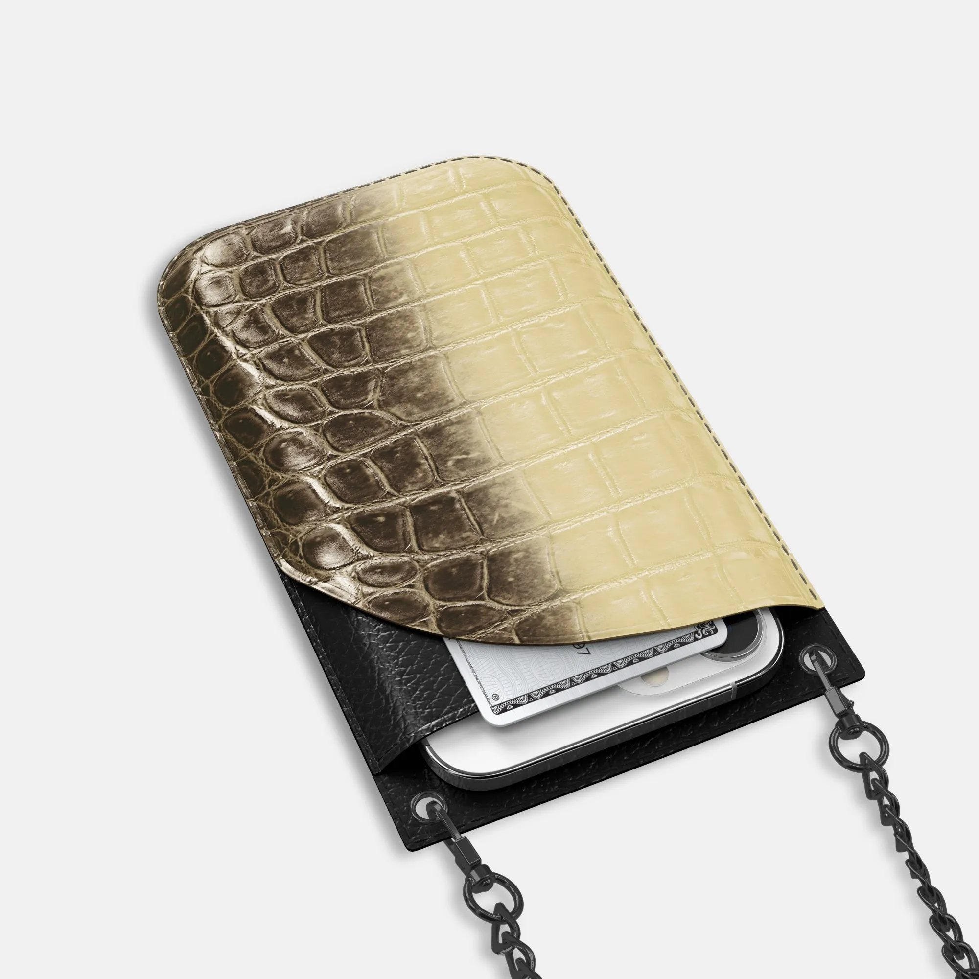 Crossbody Bag For iPhone 16 Pro In Himalayan Crocodile