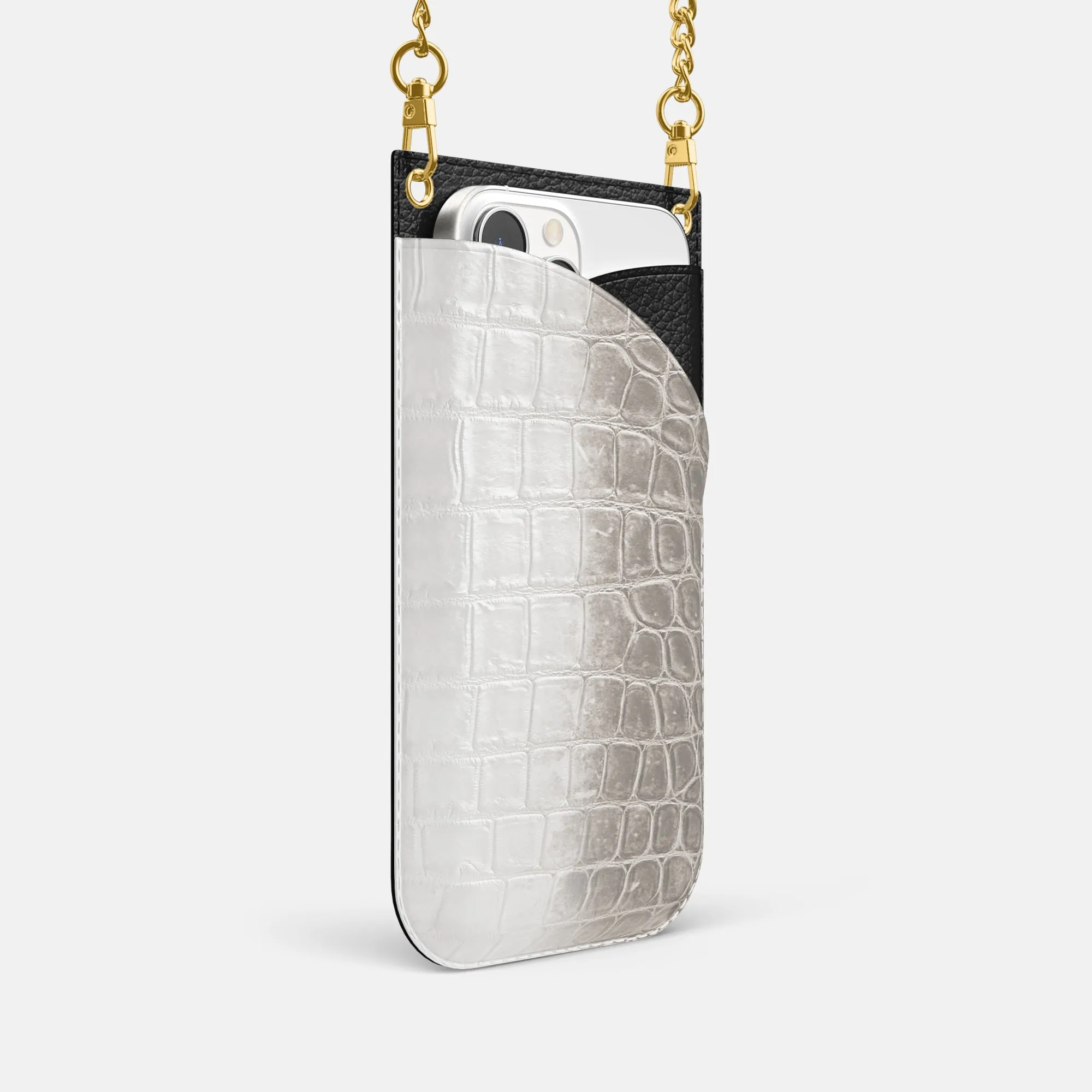 Crossbody Bag For iPhone 16 Pro In Himalayan Crocodile