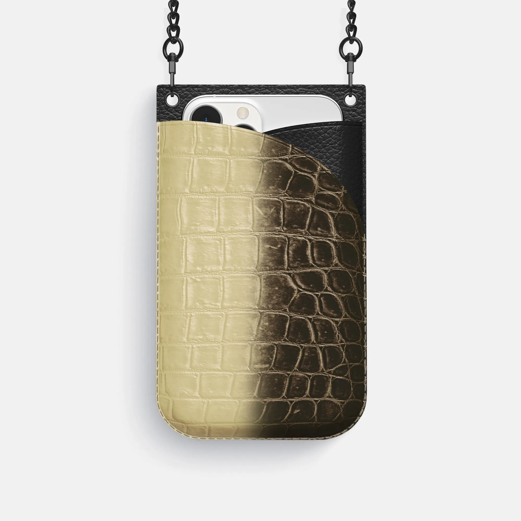 Crossbody Bag For iPhone 16 Pro In Himalayan Crocodile