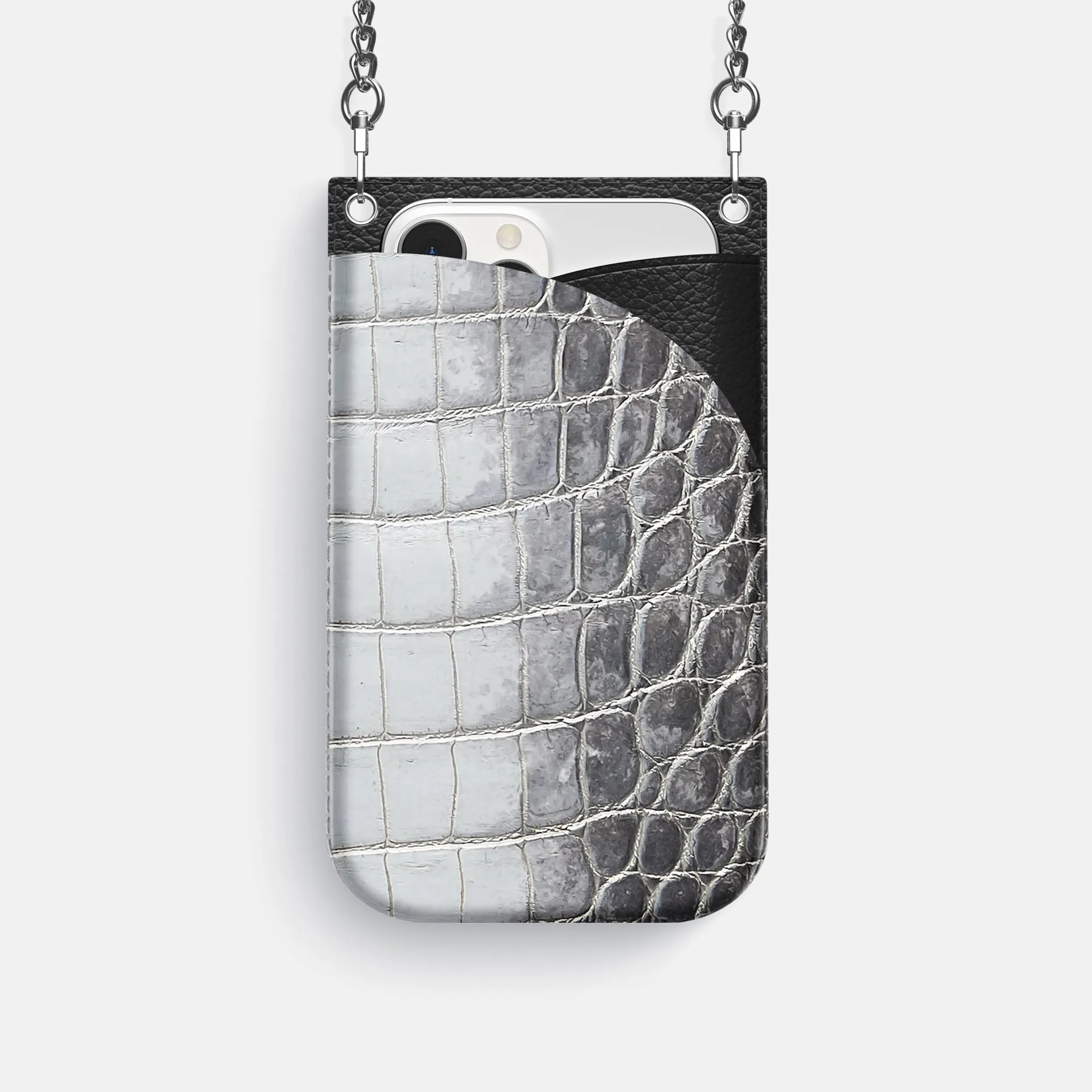 Crossbody Bag For iPhone 16 Pro In Himalayan Crocodile