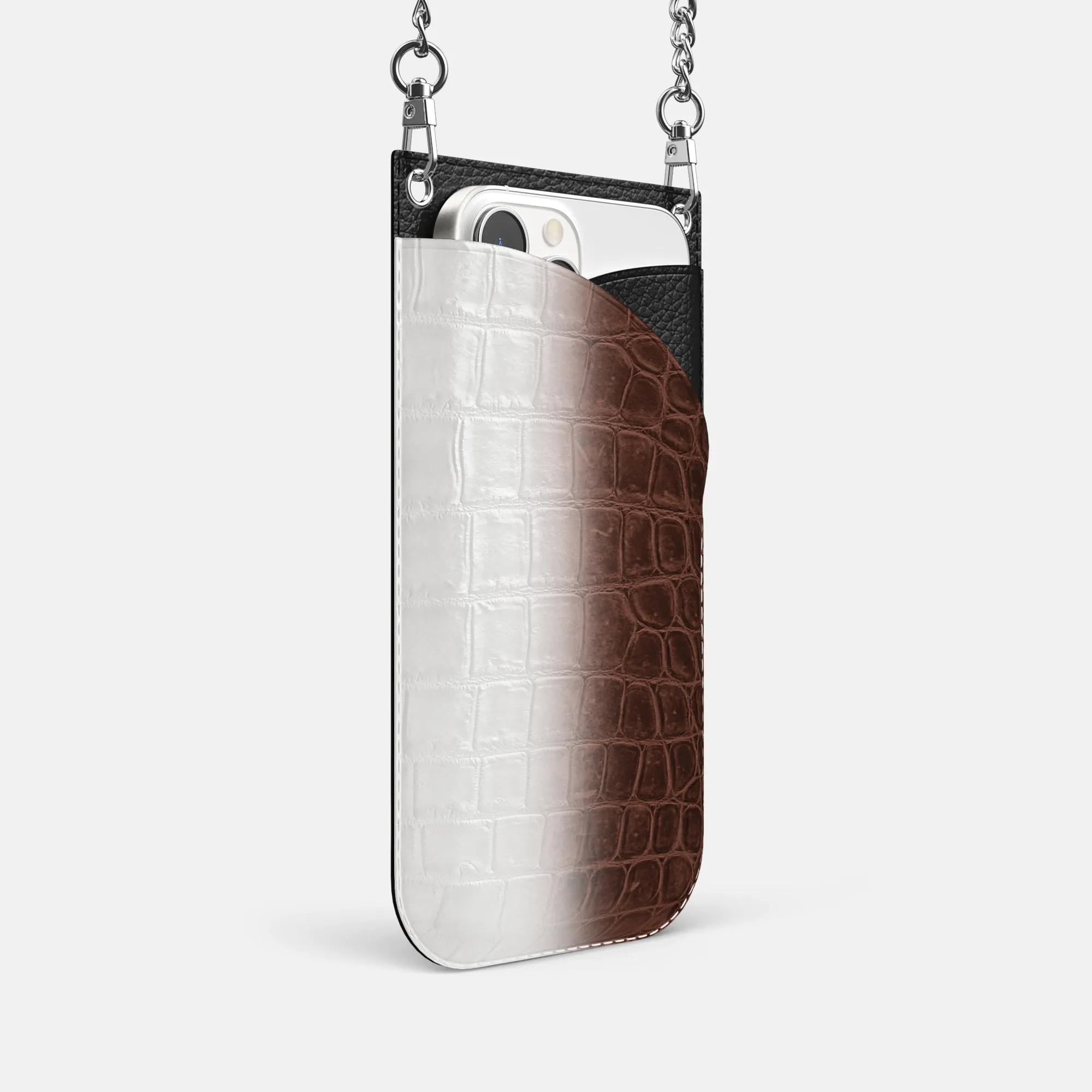 Crossbody Bag For iPhone 16 Pro In Himalayan Crocodile