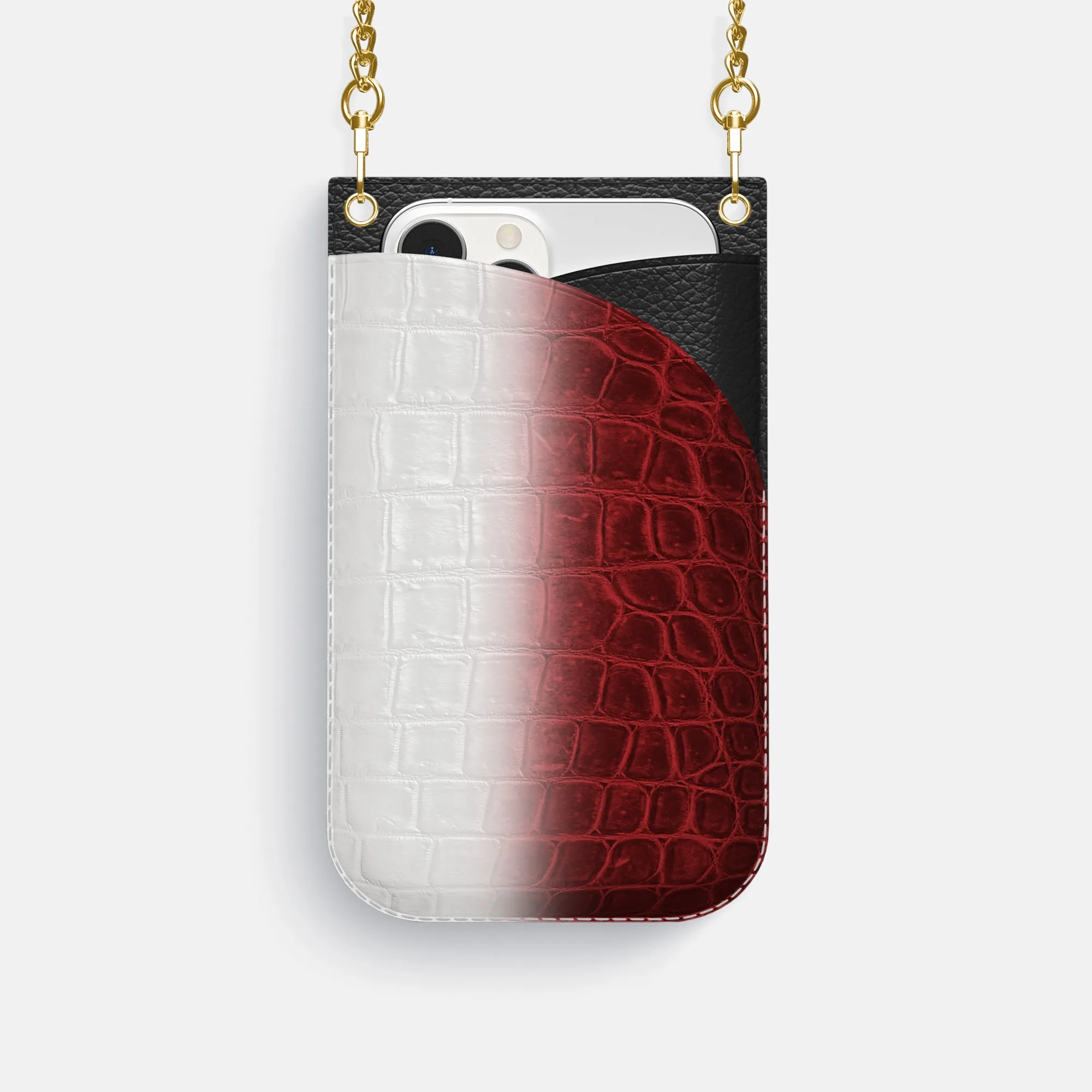 Crossbody Bag For iPhone 16 Pro In Himalayan Crocodile