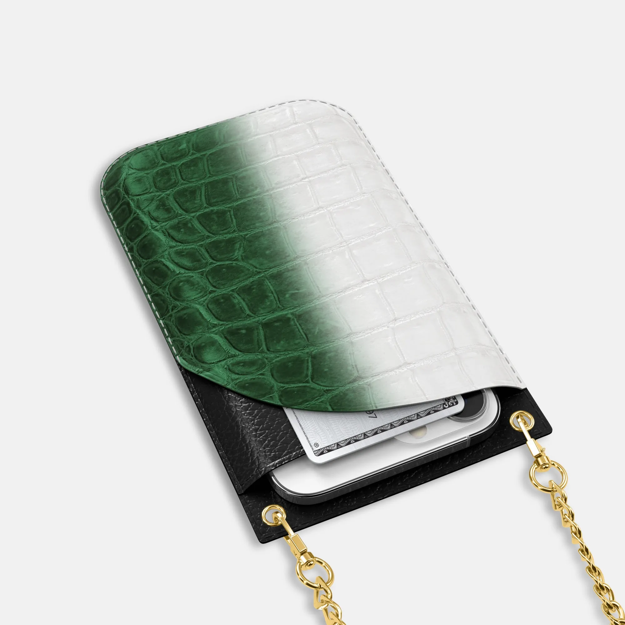 Crossbody Bag For iPhone 16 Pro In Himalayan Crocodile
