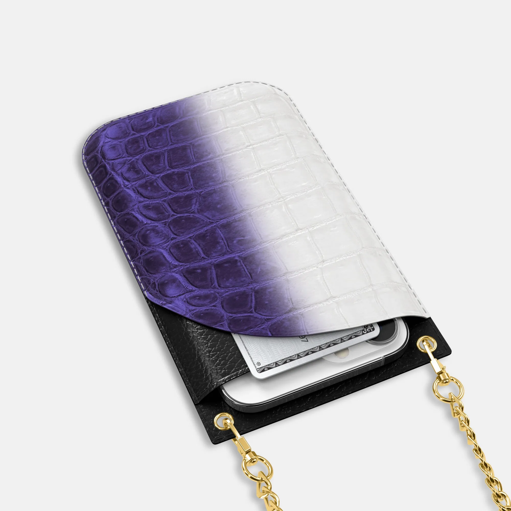 Crossbody Bag For iPhone 16 Pro In Himalayan Crocodile
