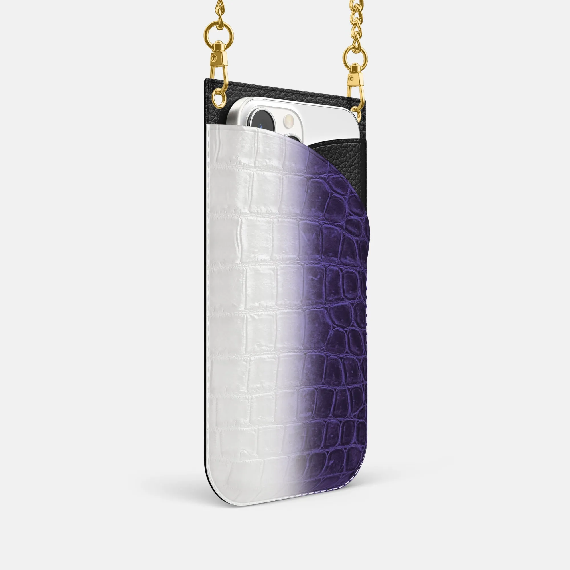 Crossbody Bag For iPhone 16 Pro In Himalayan Crocodile