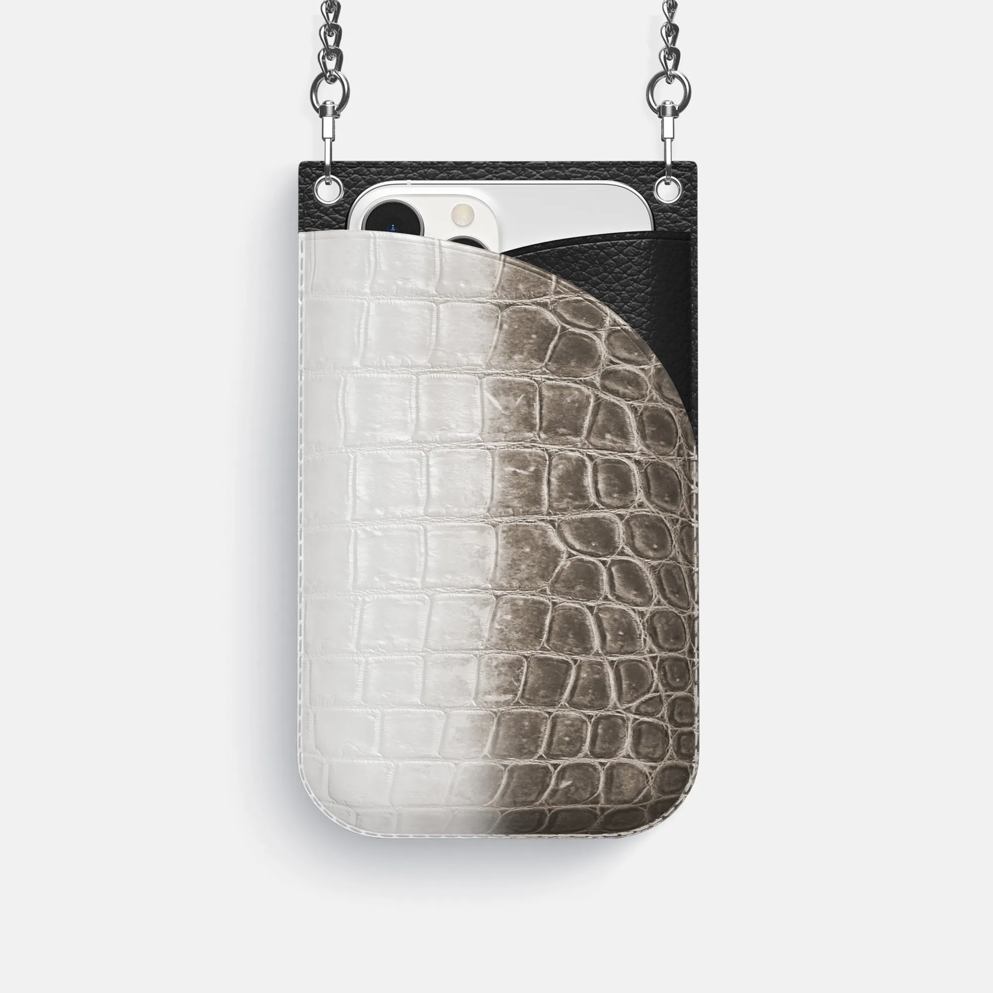 Crossbody Bag For iPhone 16 Pro In Himalayan Crocodile
