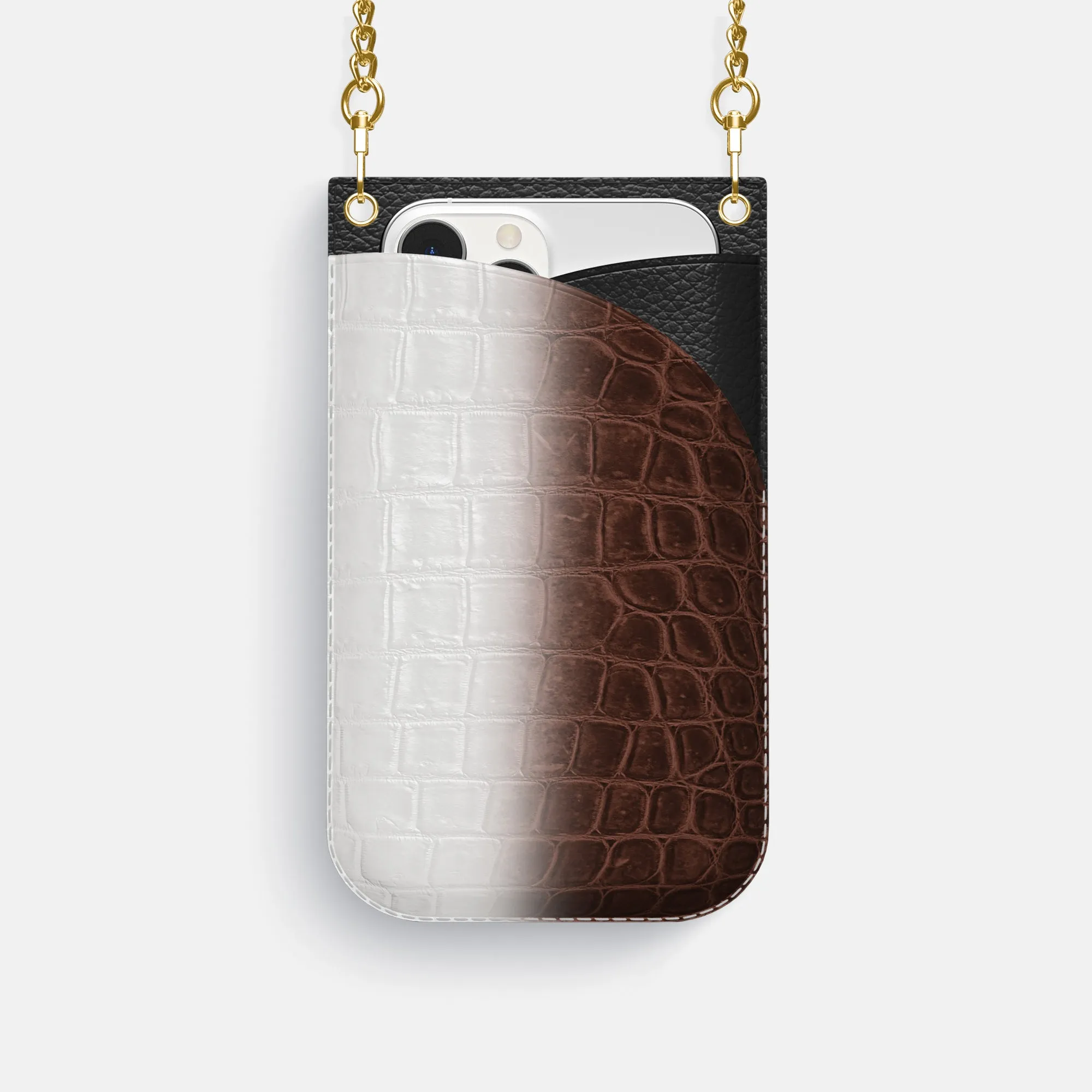 Crossbody Bag For iPhone 16 Pro In Himalayan Crocodile