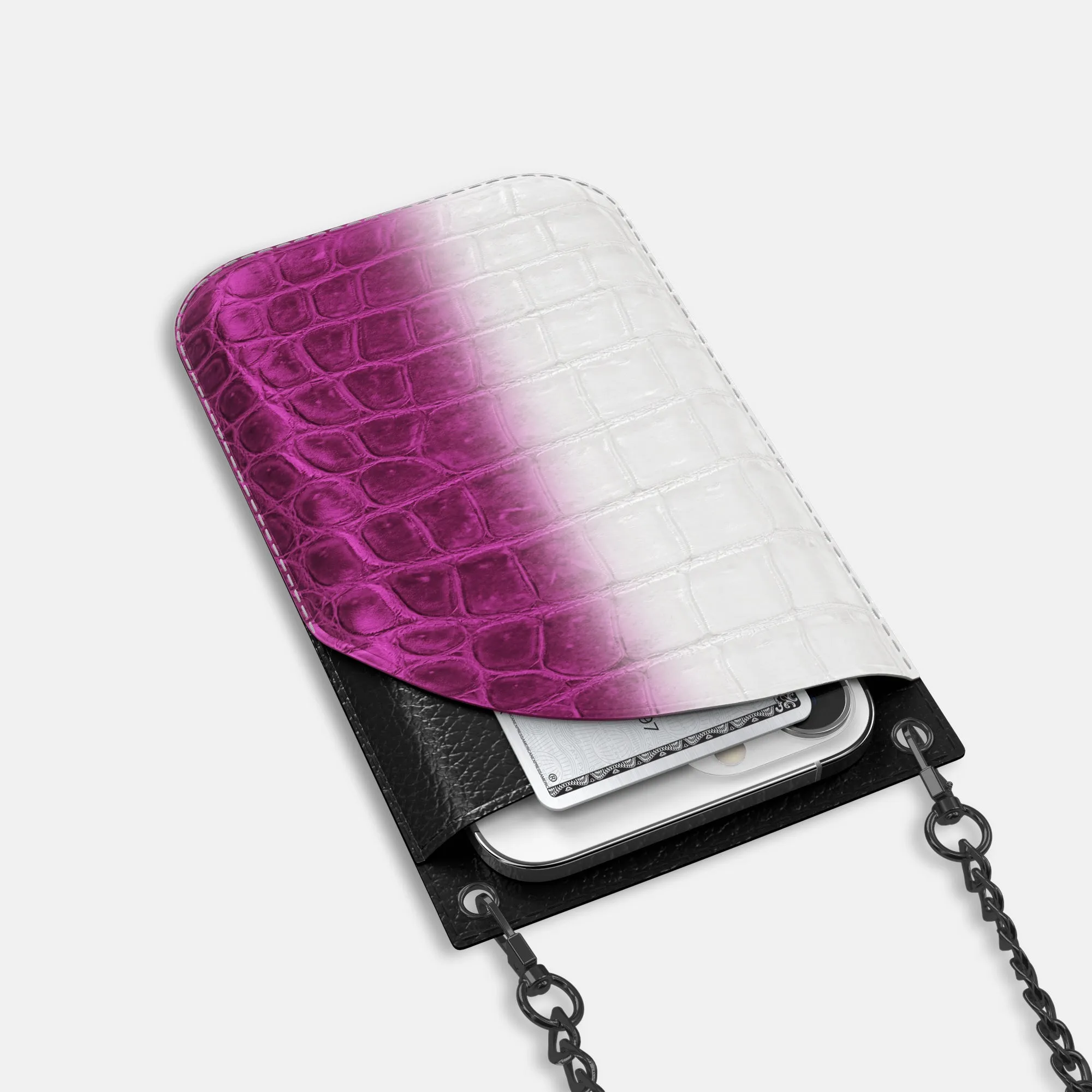 Crossbody Bag For iPhone 16 Pro In Himalayan Crocodile
