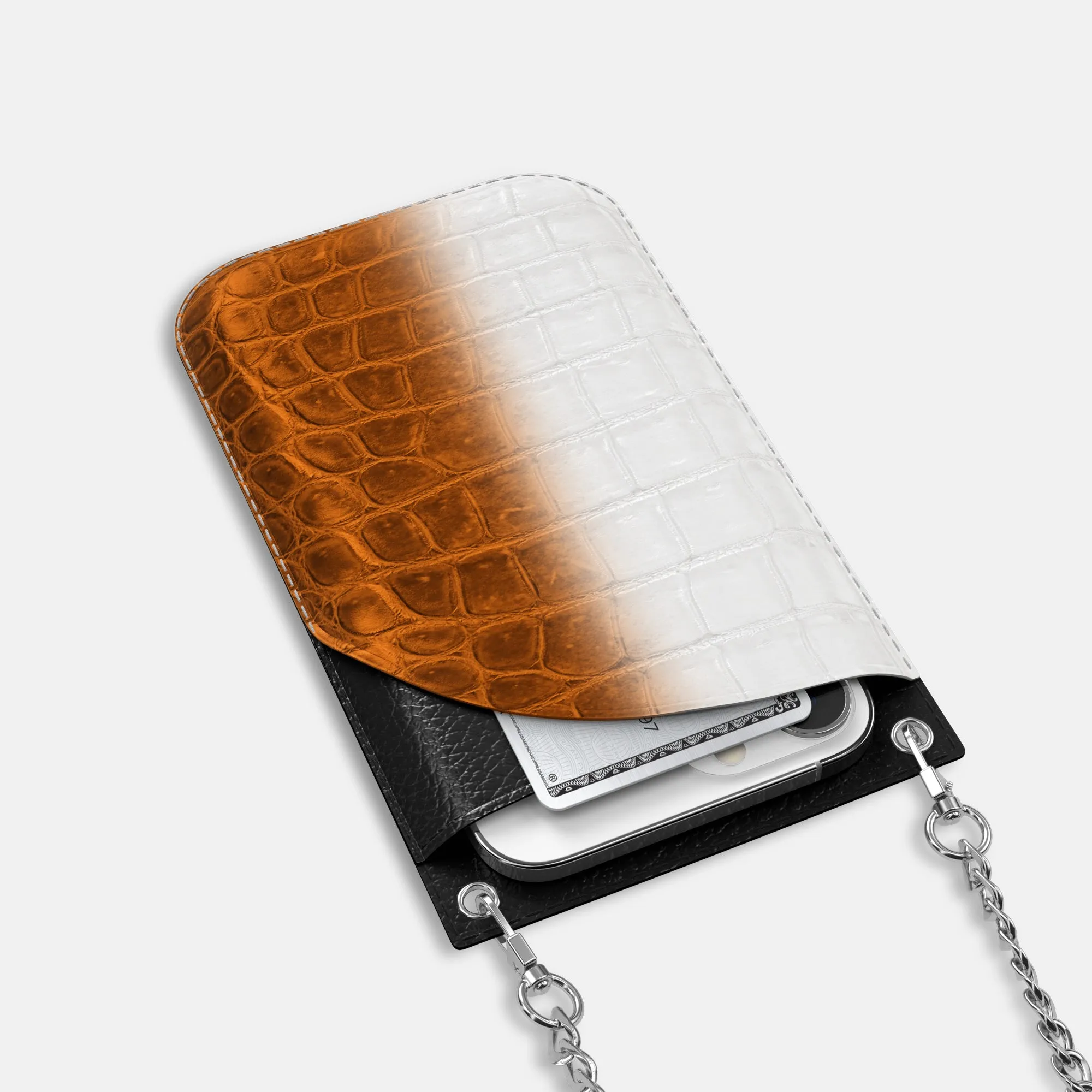 Crossbody Bag For iPhone 16 Pro In Himalayan Crocodile