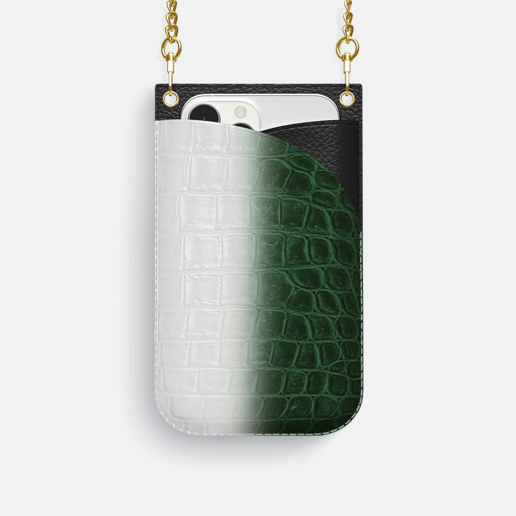 Crossbody Bag For iPhone 16 Pro In Himalayan Crocodile