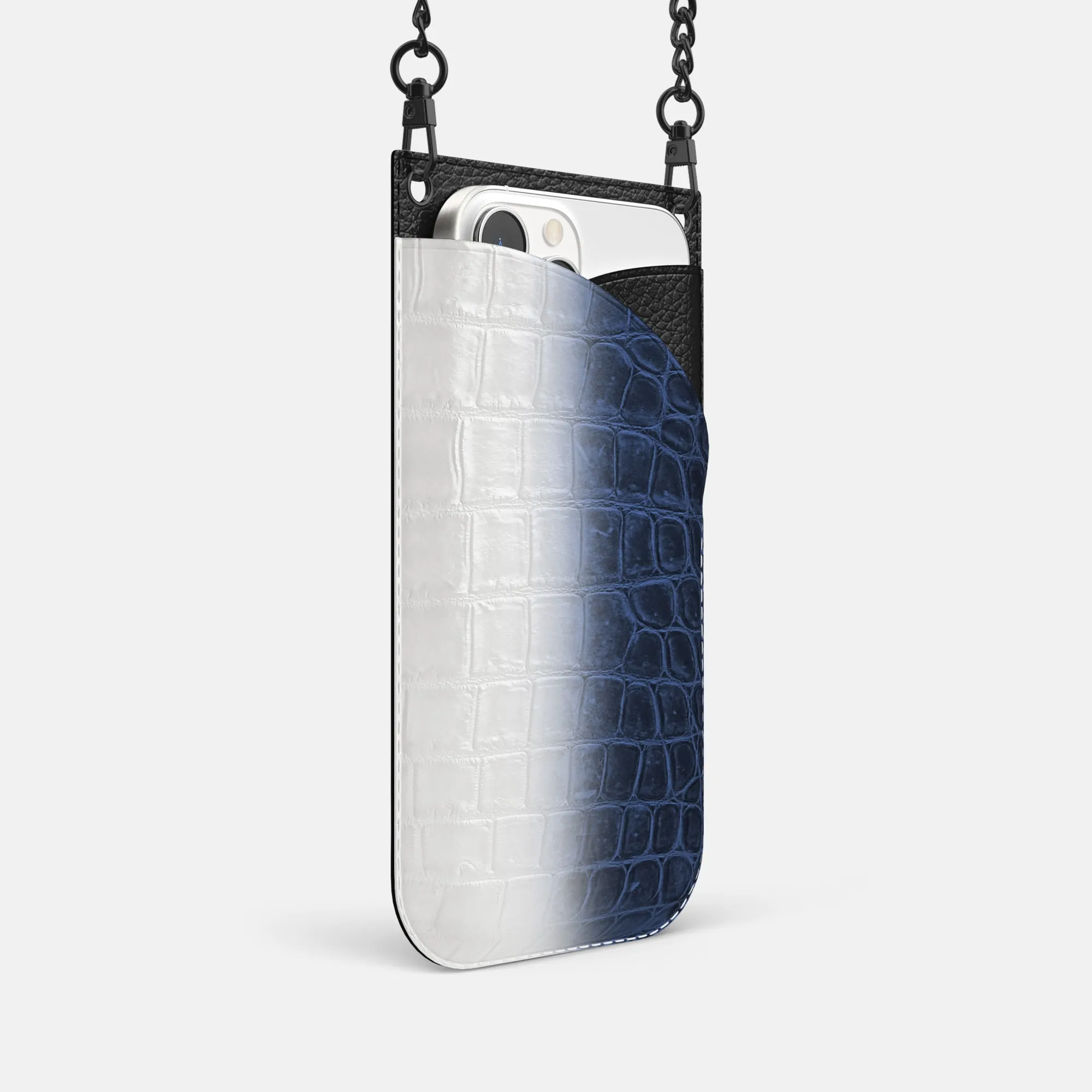 Crossbody Bag For iPhone 16 Pro In Himalayan Crocodile