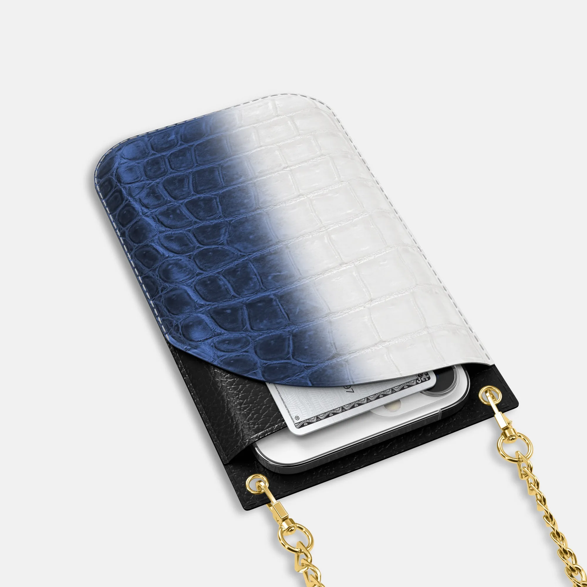 Crossbody Bag For iPhone 16 Pro In Himalayan Crocodile