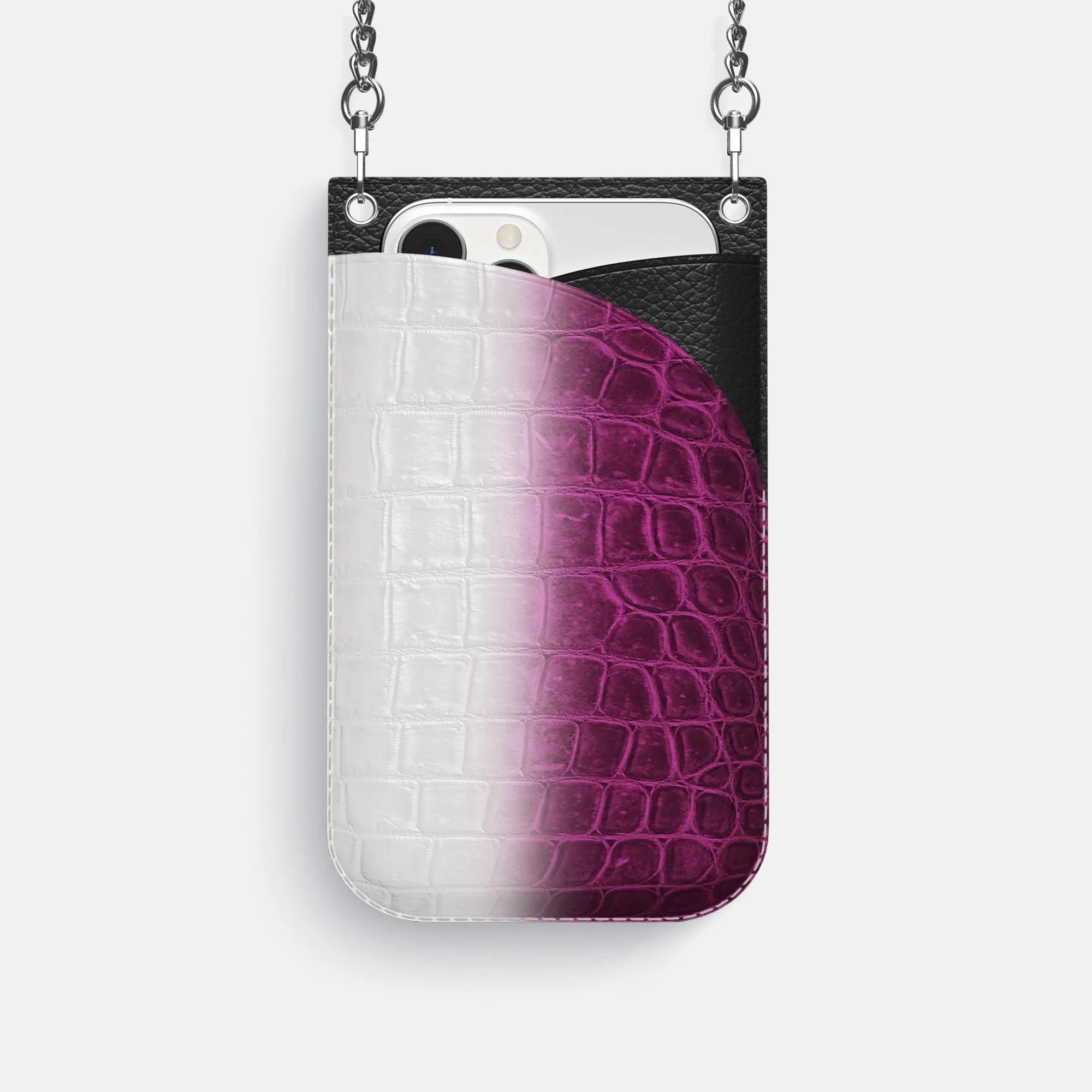 Crossbody Bag For iPhone 16 Pro In Himalayan Crocodile