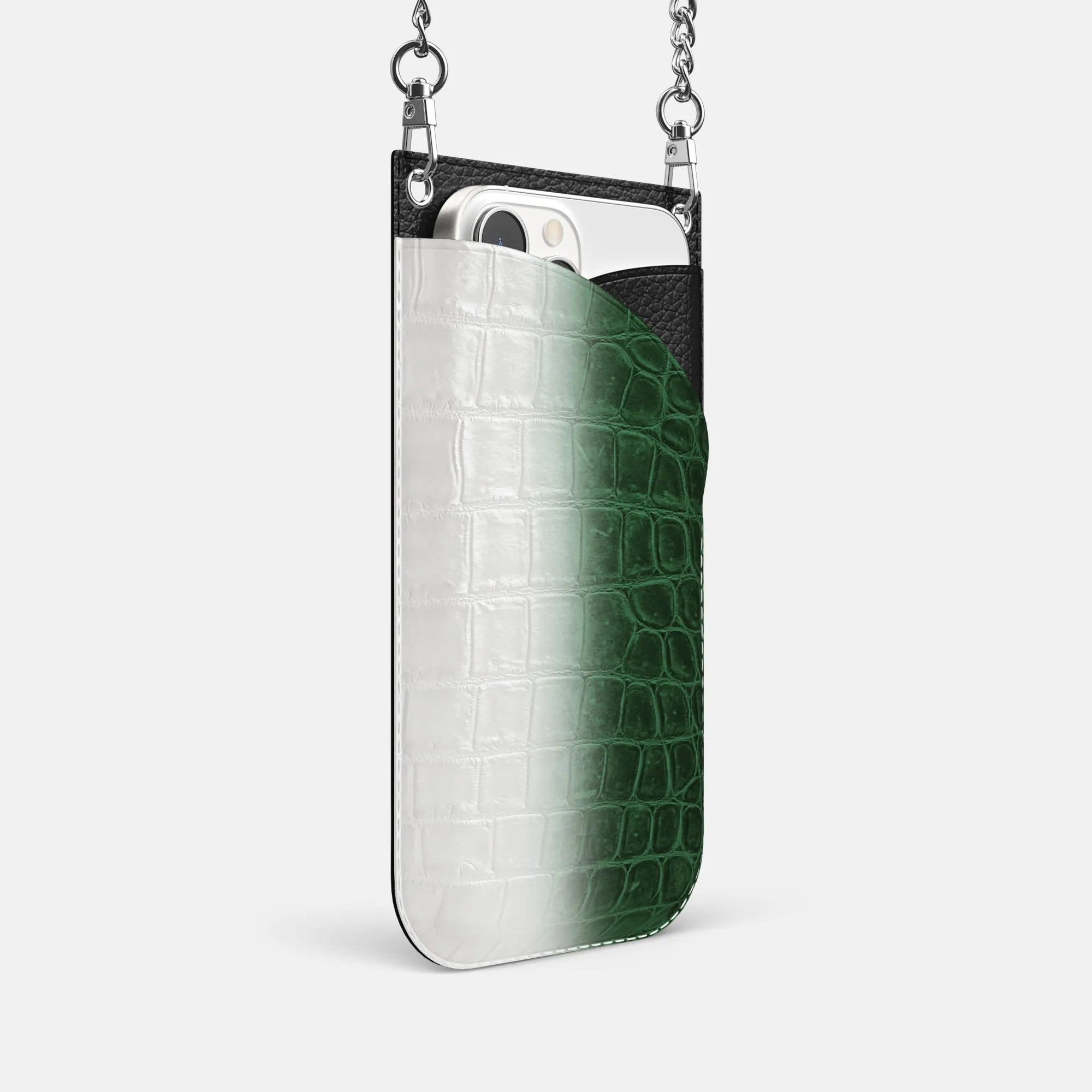 Crossbody Bag For iPhone 16 Pro In Himalayan Crocodile