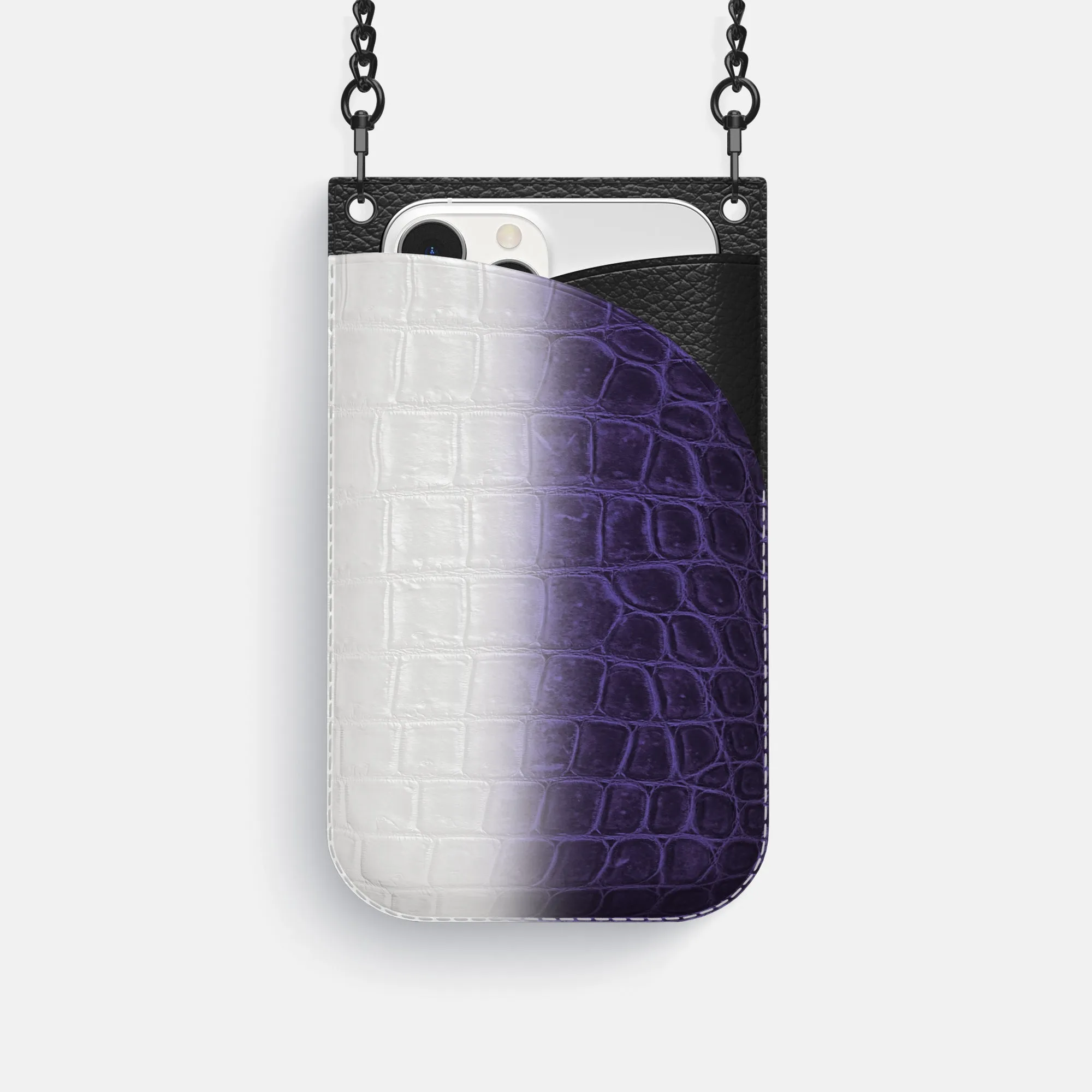 Crossbody Bag For iPhone 16 Pro In Himalayan Crocodile