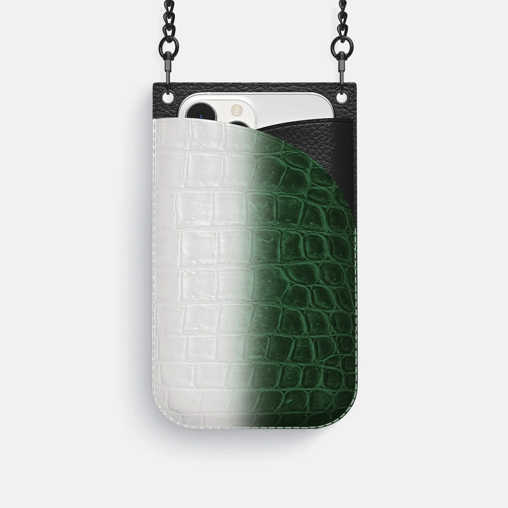 Crossbody Bag For iPhone 16 Pro In Himalayan Crocodile