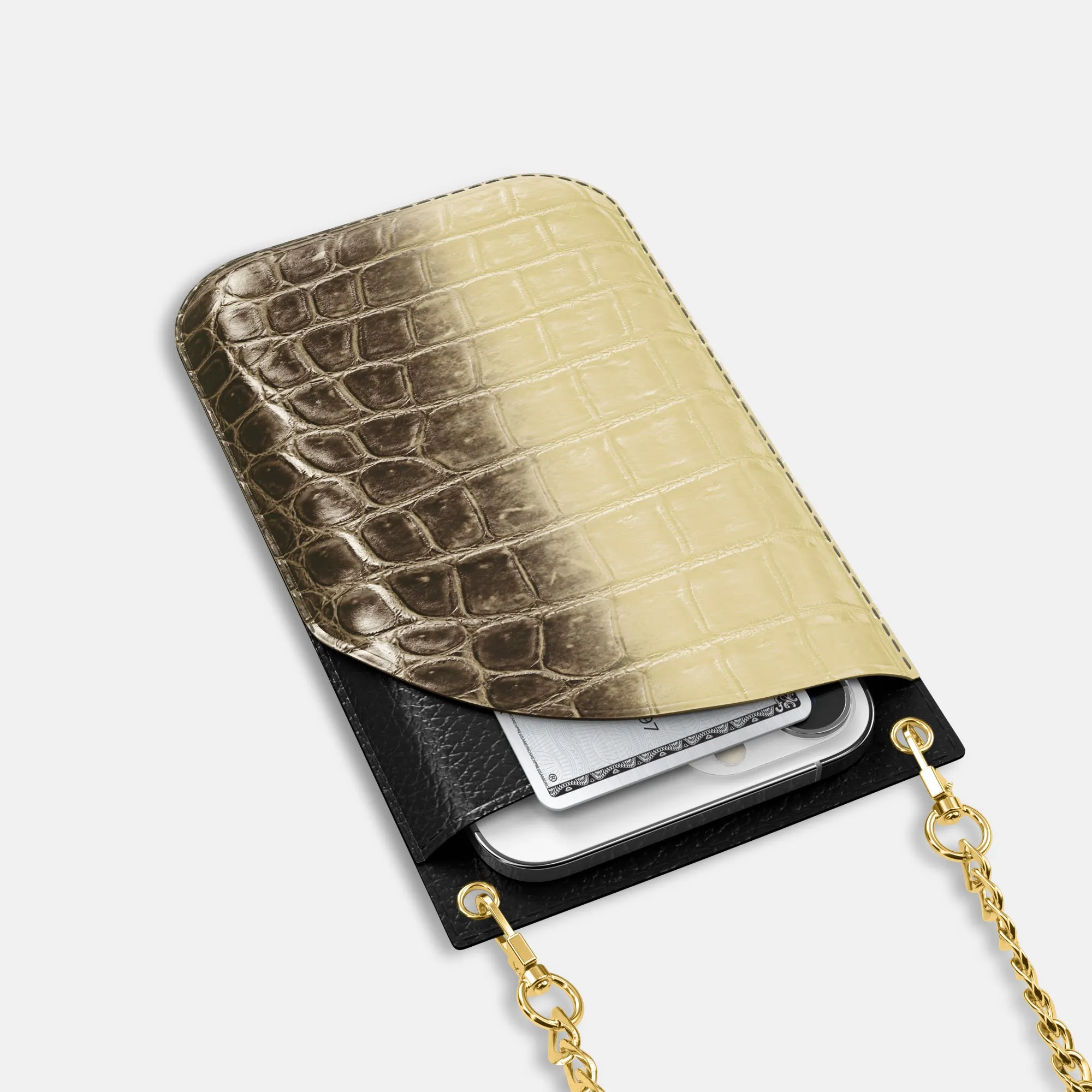Crossbody Bag For iPhone 16 Pro In Himalayan Crocodile
