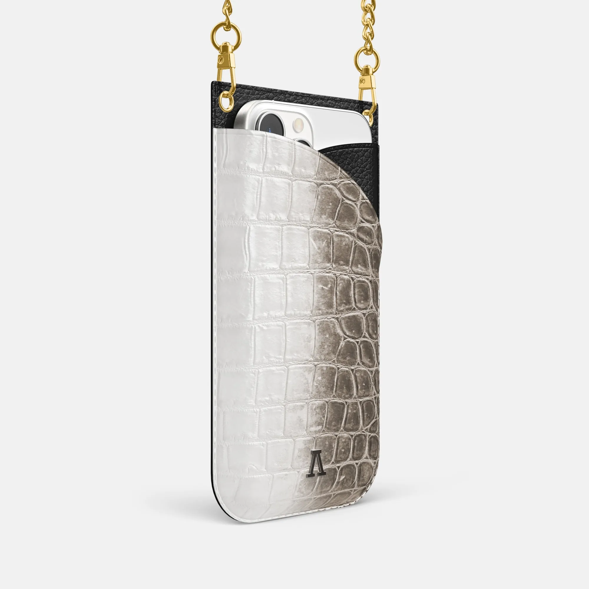 Crossbody Bag For iPhone 16 Pro In Himalayan Crocodile