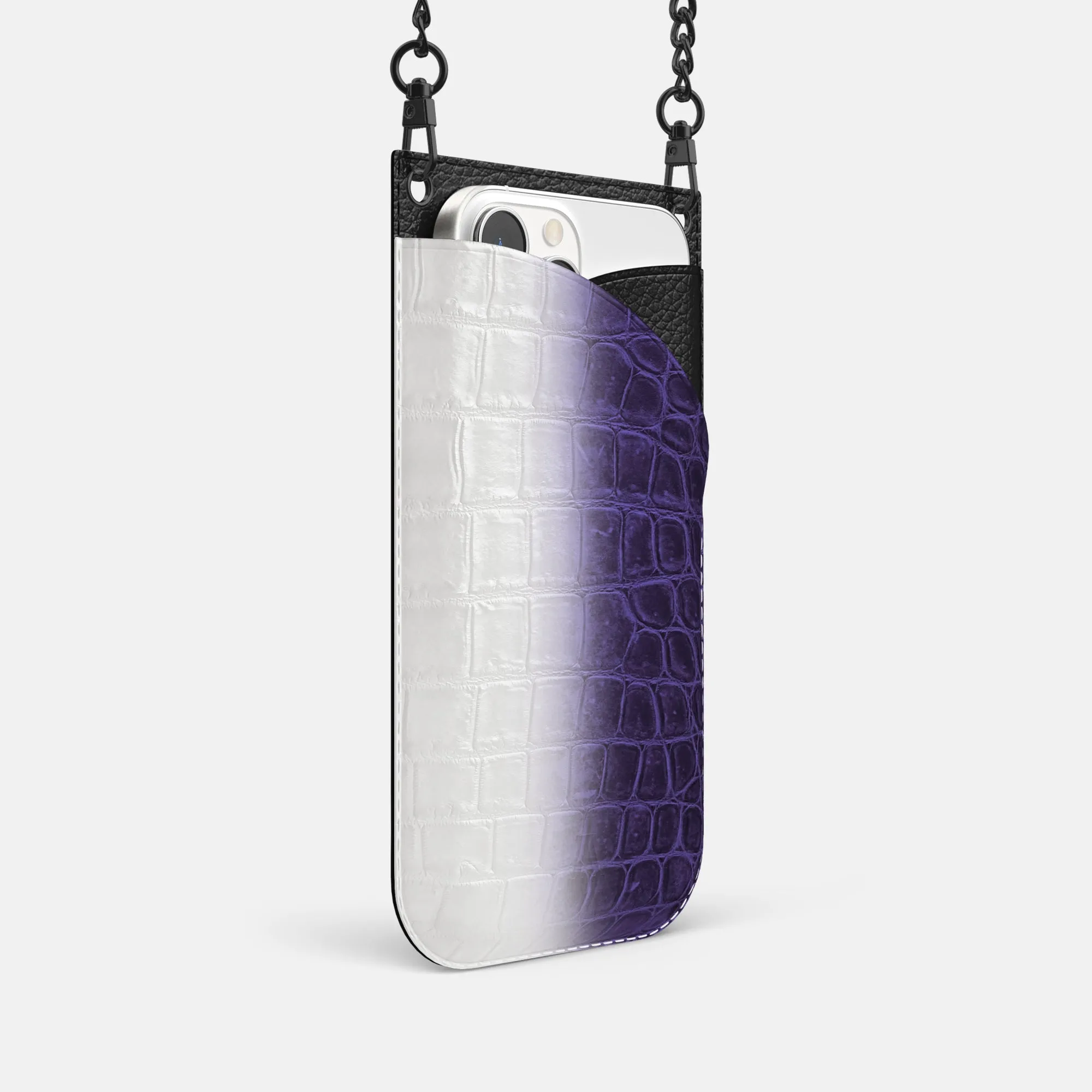 Crossbody Bag For iPhone 16 Pro In Himalayan Crocodile