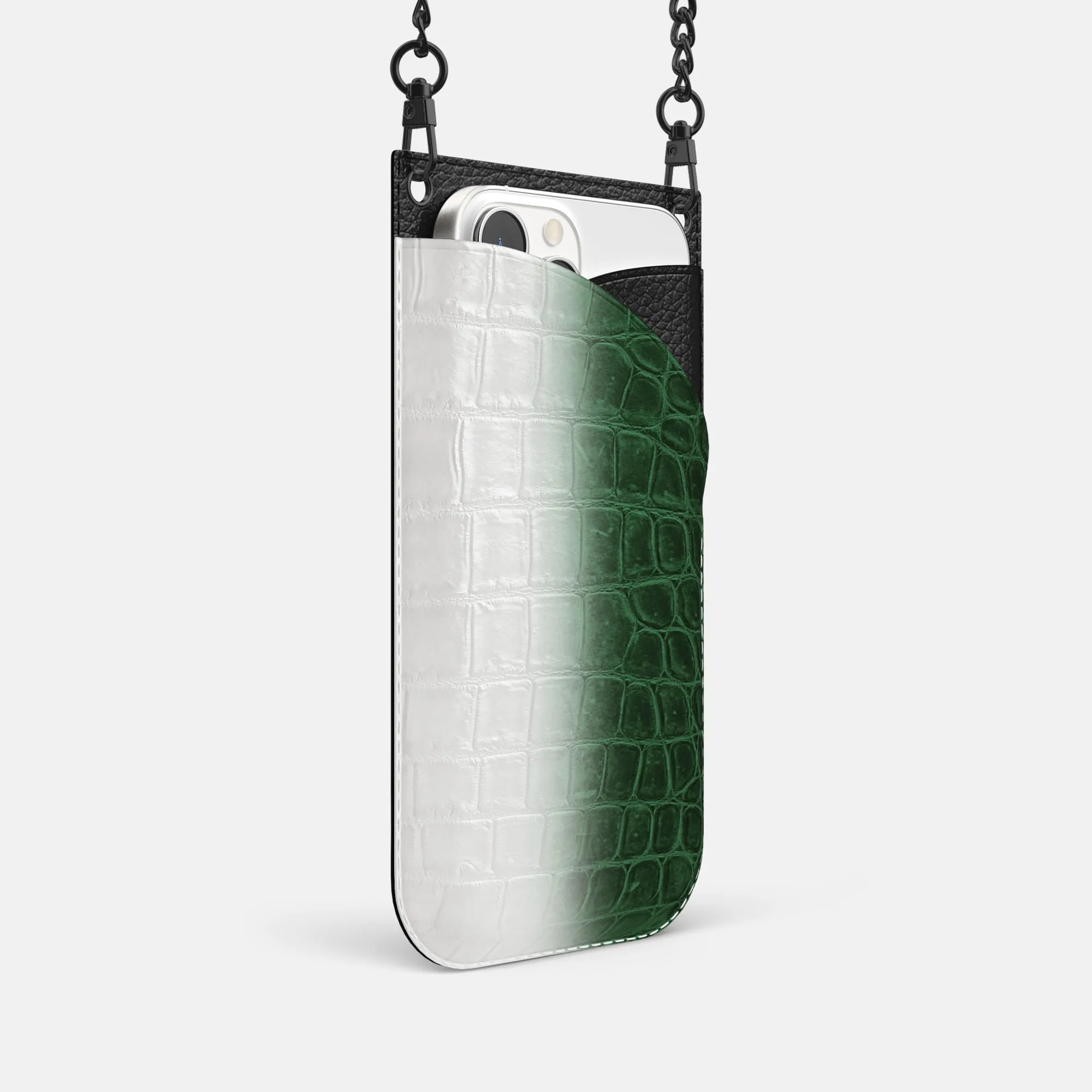 Crossbody Bag For iPhone 16 Pro In Himalayan Crocodile