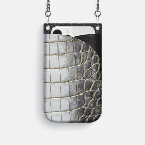 Crossbody Bag For iPhone 16 Pro In Himalayan Crocodile