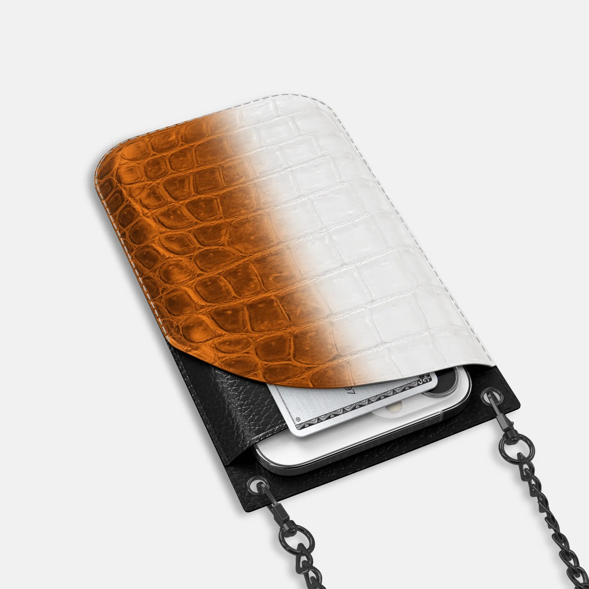 Crossbody Bag For iPhone 16 Pro In Himalayan Crocodile
