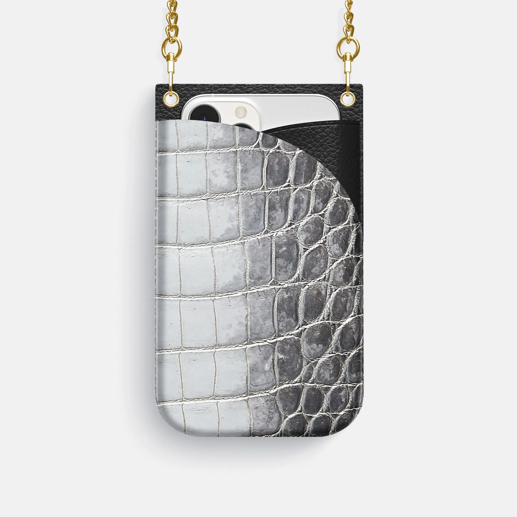 Crossbody Bag For iPhone 16 Pro In Himalayan Crocodile